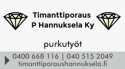 Timanttiporaus P Hannuksela Ky logo